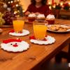 Handmade Fabric Drink Trays Durable Knitted Cup Coasters Festive Santa Claus Coasters  Christmas