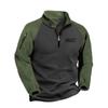 Men's Fleece Warm V-neck Zipper Sweatshirt  Outdoor Sports Coats Pullover Men's Casual Outwear
