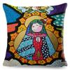 Blessed Virgin Mary Art Pillowcase Decor Cute Cartoon Girl Print Cushion Cover for Sofa Home Children Room Polyester Pillow Case