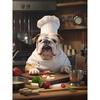 Funny British Bulldog Poster Skateboarding Boxing Reading Newspaper Chef Baking Canvas Painting Wall Art Picture Home Room Decor