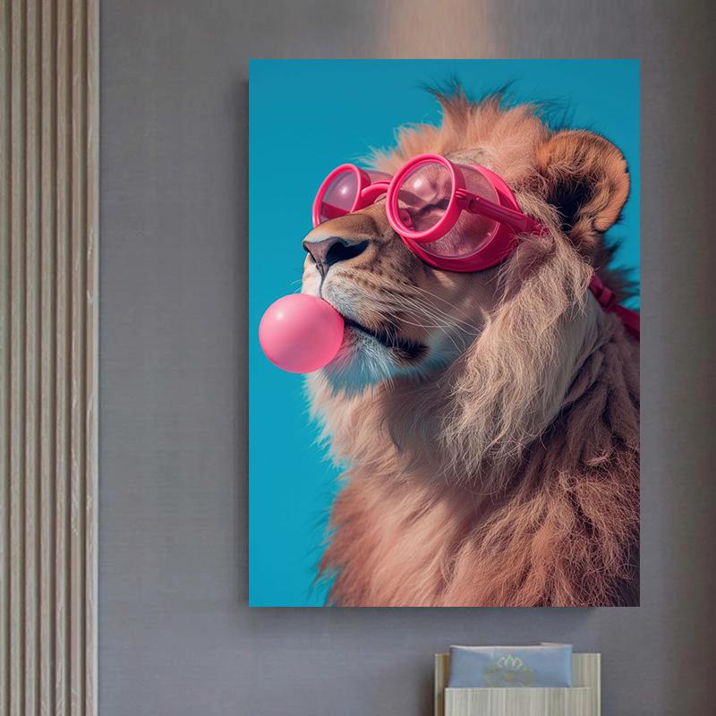 Кот Медведь Панда Ягуар Корова Кролик Тигр Животные Пускающие Пузыри Постер Принт Настенное Искусство Картины Холст Живопись Домашний Декор Подарок