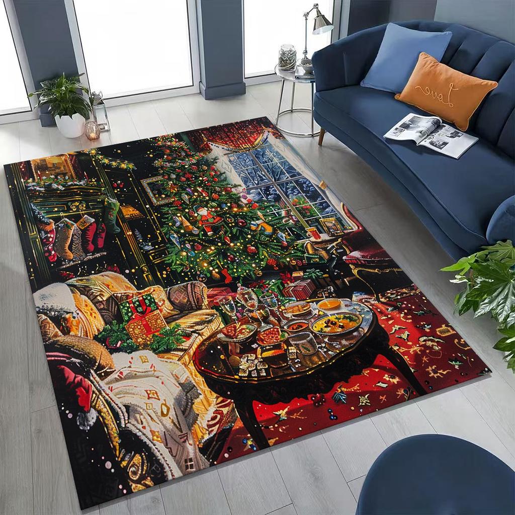 С Новым годом, Веселого Рождества, Елка, Дед Мороз, Мультяшный, Подарок, Ковер, Коврик для спальни, гостиной, дивана, дома, Придверный коврик, Декор, Нескользящий