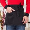 Новый дакроновый короткий полуфартук с завязками на талии, кухонный водонепроницаемый полуфартук, бар, паб, кафе, для готовки, грязеотталкивающий, рабочий фартук, женский, мужской