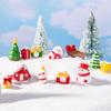Decorative Resin Christmas Miniatures Santa Snowman Tree House For Holiday Display