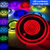 2Pcs LED Car Cup Coaster Waterproof Cup Pad with Light Sensor USB Rechargeable