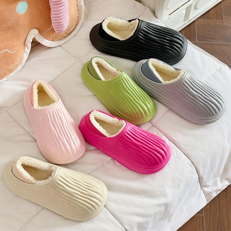 Зимние теплые женские тапочки повседневные плюшевые балетки домашние водонепроницаемые нескользящие туфли для дома и улицы толстые домашние тапочки на платформе