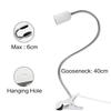 40cm EU US Plug 360 Degree Flexible Desk Lamp Holder E27 Light Base Socket Gooseneck Clip-on Cable with Power On Switch for Home