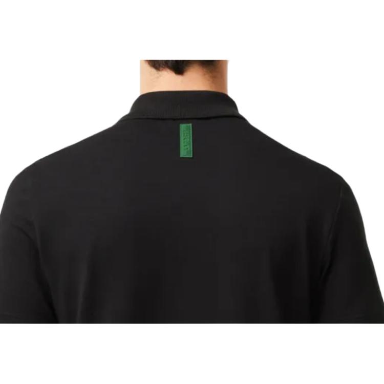 LACOSTE Polo Shirts Men's Black Polo Collar Moderate Straight Fit PH287E-031
