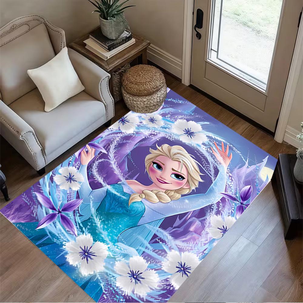 Elsa's Magical Ice Garden Area Rug Design for Game Room Foyer Living Rooms Kitchen Antislip Carpet Office home decor Wedding Party Gift
