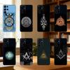 Чехол для телефона с символом масонства для Samsung S25,24,23,22,30,21,10,9,Ultra,Plus,Lite Мягкий черный чехол