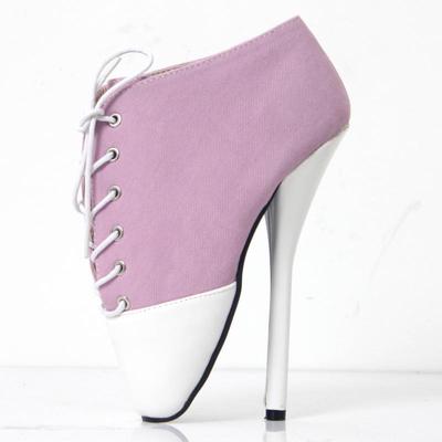 Сексуальные туфли на высоком каблуке 18 см, джинсовые женские туфли-лодочки со шнуровкой и острым носком