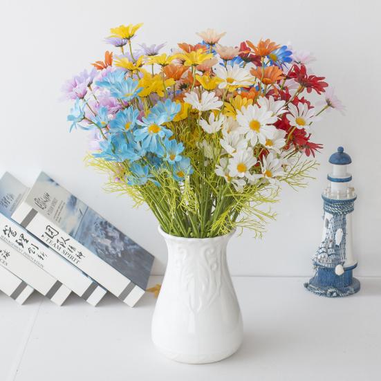 5 шт., искусственный цветок Маргариты, товары для вечеринок из искусственного шелка, ваза для цветов, горшки, имитация букета для дома