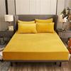 Warm Plush Elastic Fitted Sheet Mattress Cover Winter Bedspread 90/150/180cm King Size Solid Flannel Double Bed Bed Sheet (no Pillowcases)