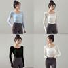 T Shirt Women Long Sleeve Polyester Sexy Back Tie Yoga Top For Workout And Casual Wear