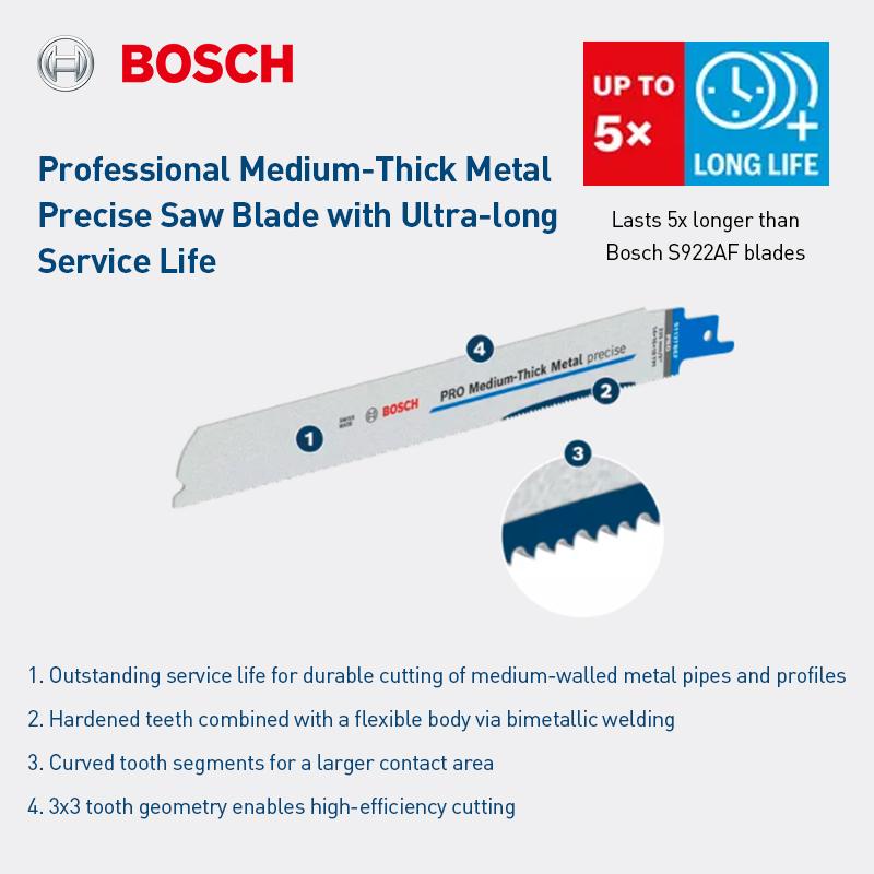 Bosch Пильные полотна Pro Средне-толстые для металла Точные сабельные пильные полотна