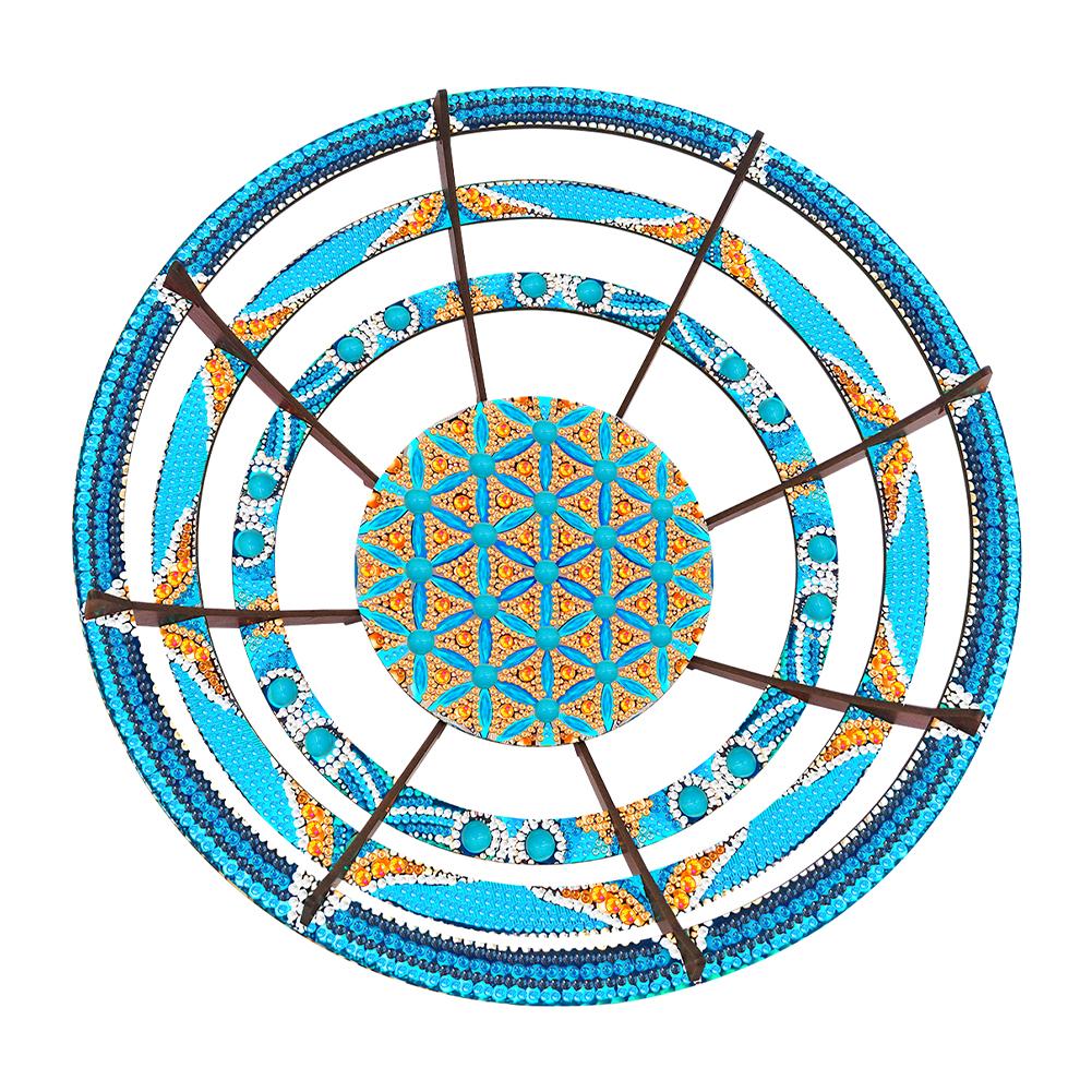 Flower Diamond Painting Wooden Serving Tray Decorative Diamond Painting Dinner Plate Tray Good for Parties Or Bed Food Tray