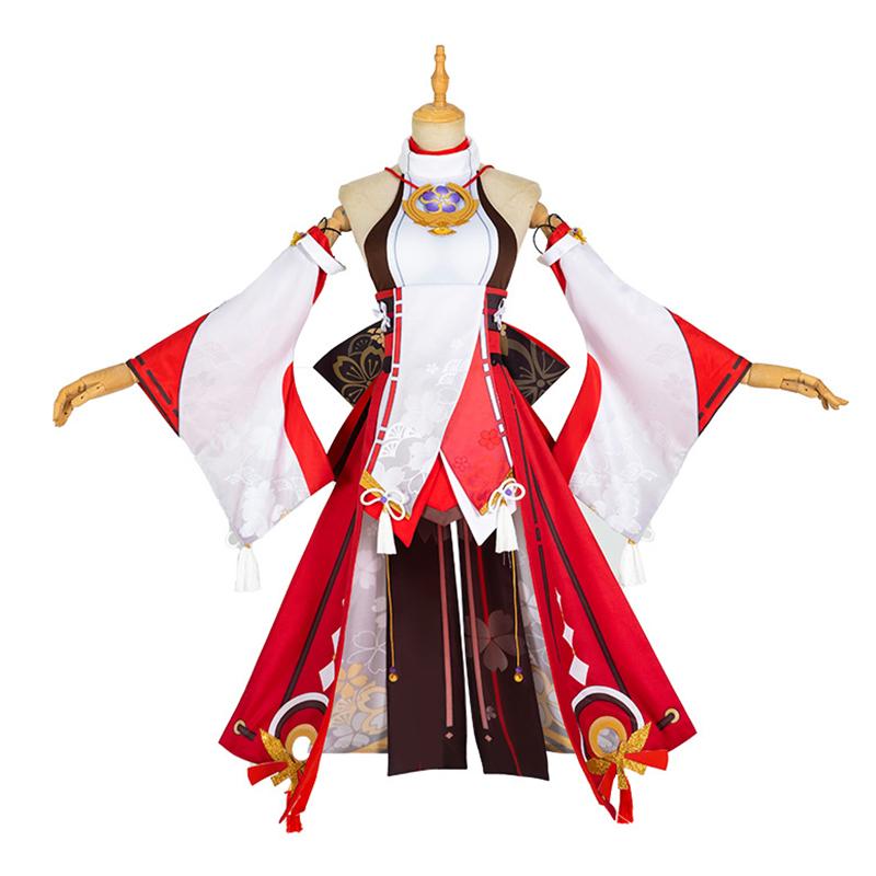Yae Miko Косплей Костюм Парик Платье Игра Yaemiko Guuji Yae Косплей Хэллоуин Вечерние Костюмы для Женщин