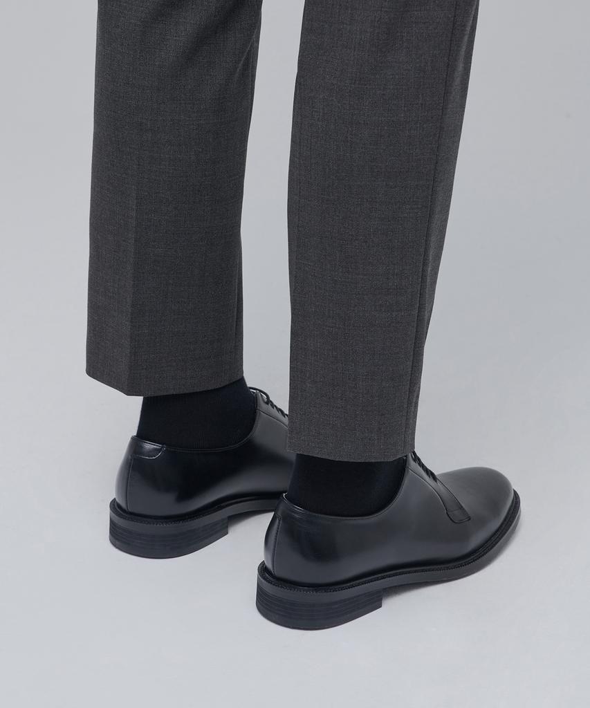MUSINSA STANDARD Wool Tapered Hidden Banding Crop Slacks [Medium Gray]