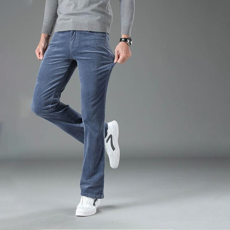 Мужские вельветовые брюки больших размеров Мужские расклешенные повседневные брюки