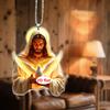 2D Acrylic Jesus Car Hanging Ornament Pendant for Cars Interior Rear View Mirror Portable 6.1x8cm