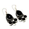 Black Onyx Gemstone 925 Silver Plated Handmade Jewelry Earring 1.70"