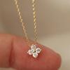 S925 Sterling Silver Clover Small Necklace Female Gold Plating Clavicle Chain Light Luxury Minority Advanced Design Sense