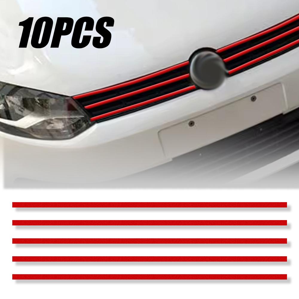 Наклейки со светоотражающими полосами для автомобиля Автоматическая решетка капота Декоративные наклейки Универсальный автомобильный стиль Водонепроницаемые автоматические наклейки