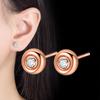 Темперамент Модный геометрический симметричный дизайн Плавающие круглые серьги-гвоздики Круглая форма Модная форма Подходящие шармы для женщин