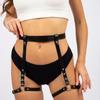 1pcs Sexy Harness Garter Harness Pu Leather Adjustable Studded Decor BDSM Leg Harness Garter Bondage Lingerie