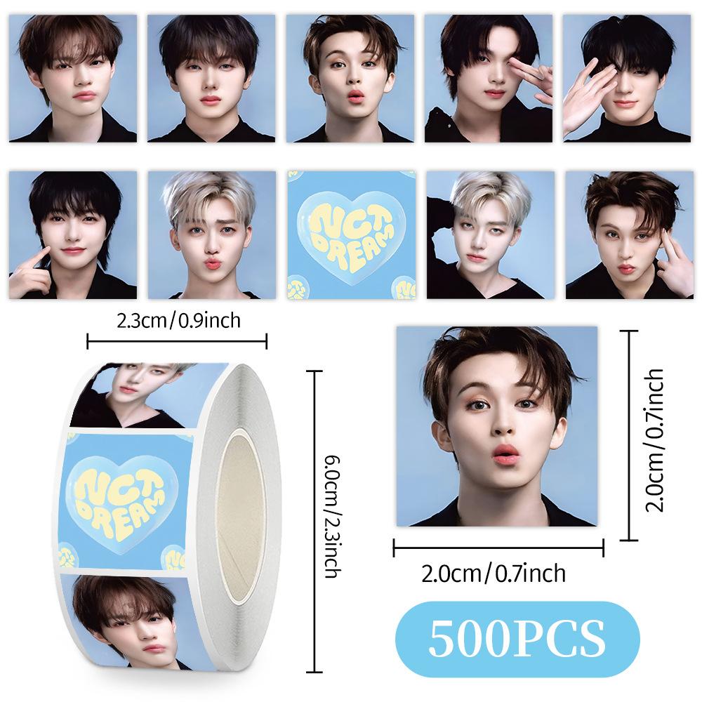 Наклейки Skzoo Idol Roll 500 шт. Клейкие этикетки для DIY Журнала Скрапбукинга Чехла Телефона Декора Polaroid Фанатов