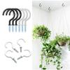 White Black Shouldered Screw-In Home Storage Wall Mounted Ceiling Hooks Mug Hanger Cup Hooks