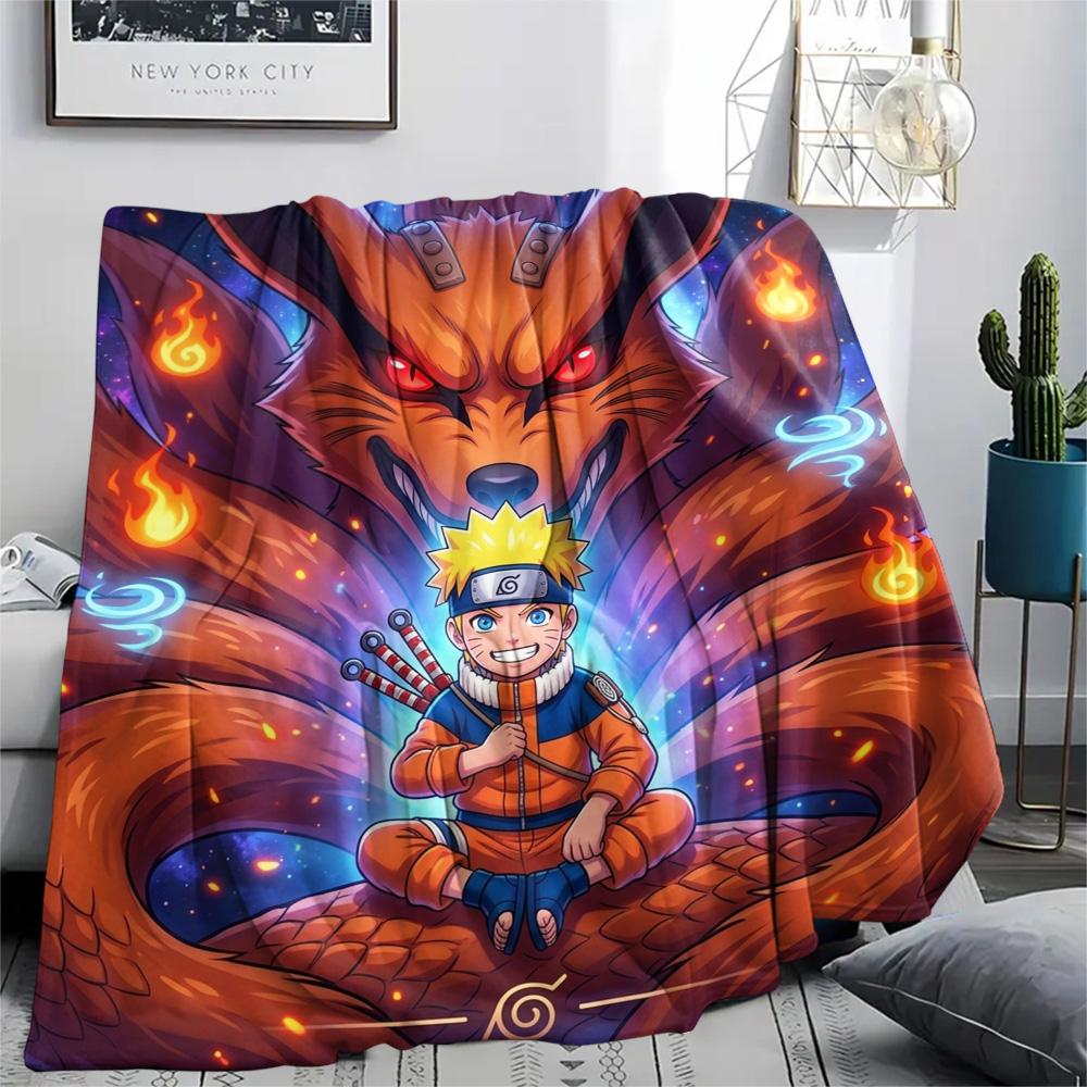 Naruto Flannel Blanket Print Warm Cozy Comfortable for Home Bedroom Outdoor Picnic Trip.-TING