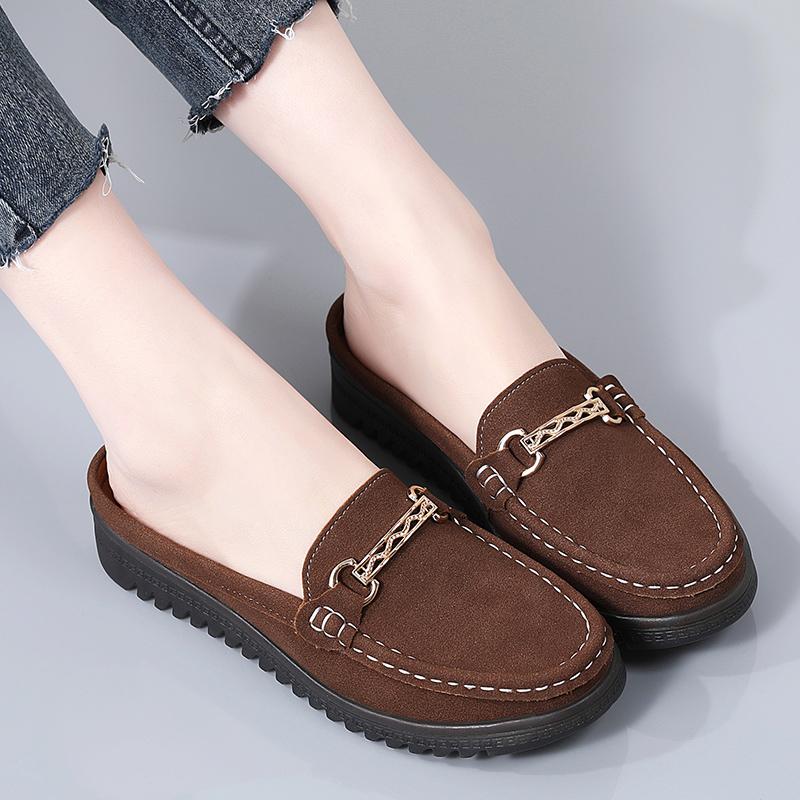 Женские тапочки на плоской подошве, мокасины для вождения, повседневные летние прогулочные туфли в стиле минимализма для мам, большой размер