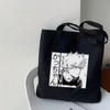 My Hero Academia Japanese Anime Women Bag Cartoon Letter Print Hip Hop Large Capacity Fashion Punk Vintage Shoulder Canvas Bags
