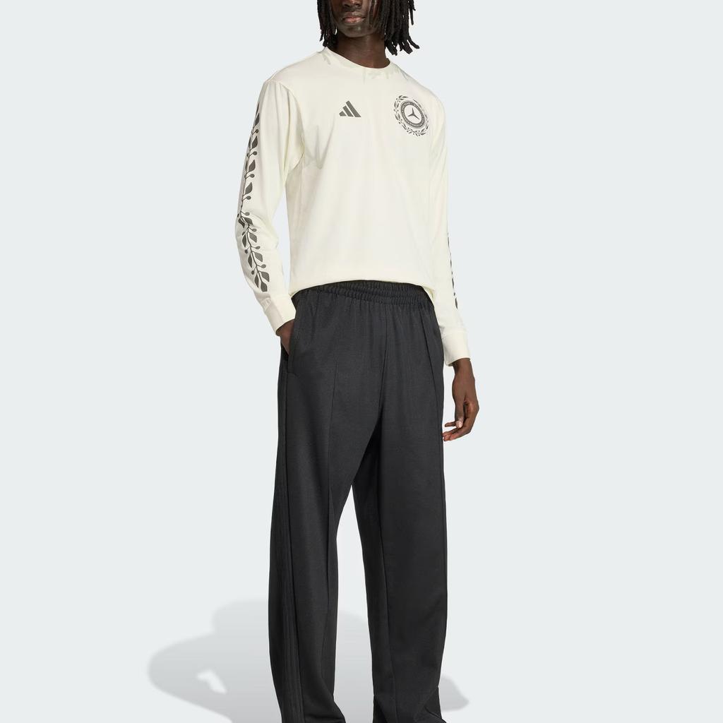 adidas Мужская и женская футболка с длинным рукавом и круглым вырезом свободного кроя серия Silver Arrow команды Mercedes - AMG Petronas Формулы-1 Топы унисекс KE8290