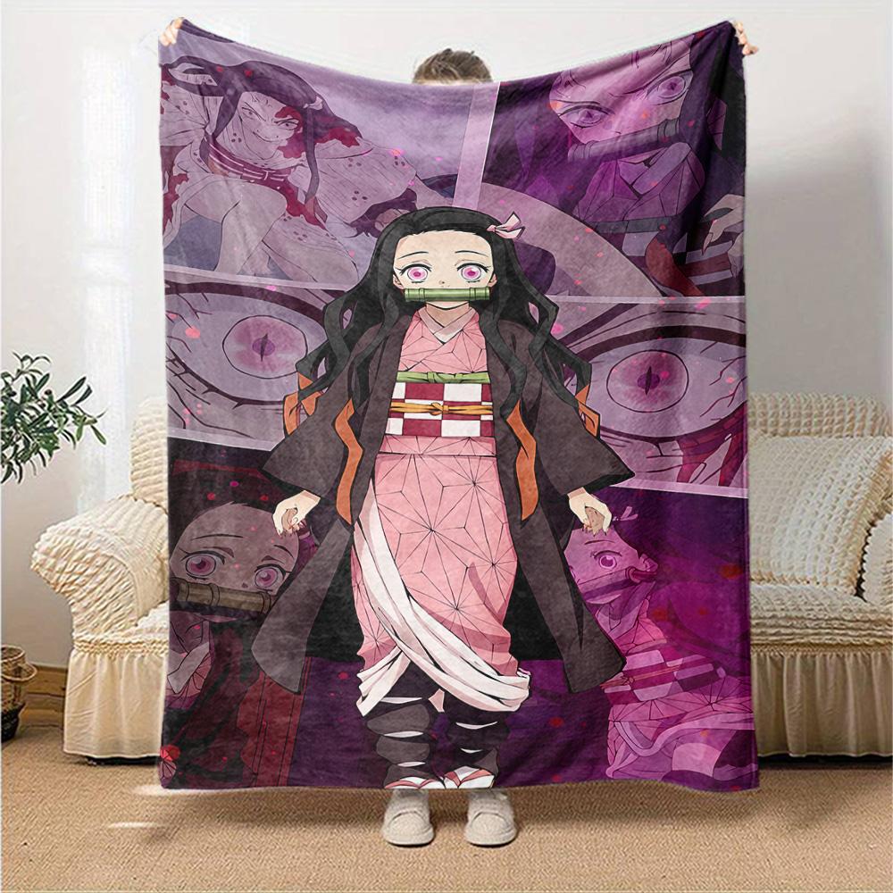 1pc Blanket - Kamado Nezuko Print Design,Lightweight Blanket for Sofa,Bed- Soft &Warm,Gift for All Seasons