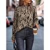 Spring and Autumn Women's Plus Size Shirt Temperament Pullover Long Sleeve Half High Neck Loose Type Shirt