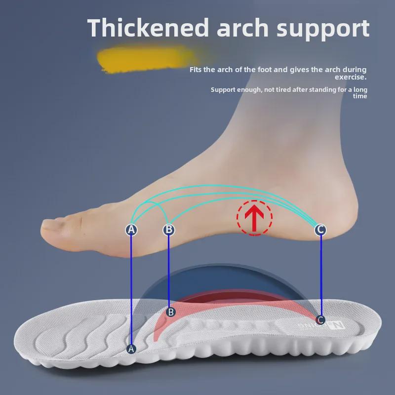 Дышащие мужские спортивные стельки 4D Cloud Comfort — впитывающие пот и утолщенные для мягкого шага