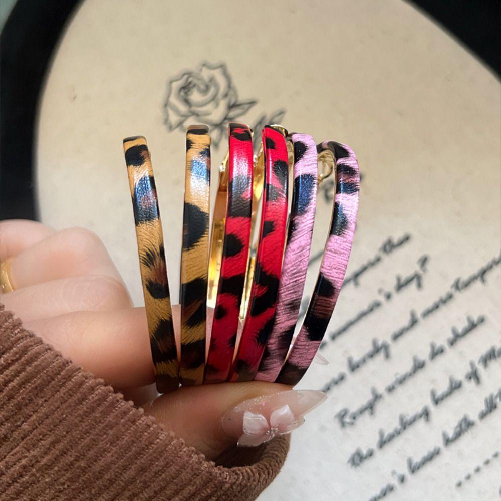 Y2k Resin Hoop Earrings Round Women's Jewelry Trendy Leopard Hoop Earrings Party