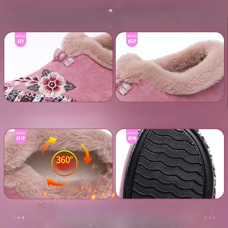 Женские хлопковые туфли с добавленным флисом и утолщенные хлопковые туфли, повседневная обувь и хлопковые ботинки на одну ногу