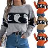 Женская мода повседневный свободный свитер контрастного цвета на Хэллоуин с длинным рукавом пуловер топ