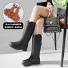 Japanese and Korean Platform Pvc Rain Shoes New Women's Outer Wear, Waterproof and Non-slip Outdoor Long Tube Fashion Rain Boots Women