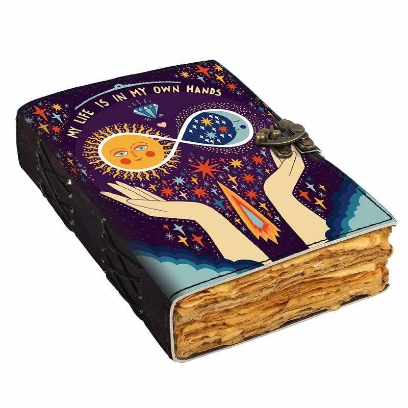 Комбинированный кожаный дневник Кожаный дневник Блокнот Винтажный журнал Ежедневный винтажный кожаный дневник с цитатами Печатный дневник