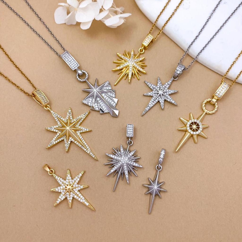 Necklace European and American new retro snowflake cross necklace accessories women's high sense fashion collarbone chain accessories