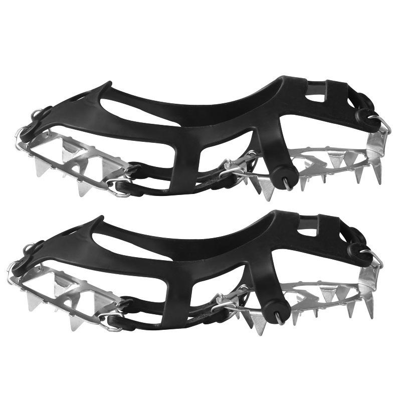 Stainless Steel 18-Tooth Ice Cleats: Non-Slip Shoe Covers for Snow, Mud, Climbing, and Mountaineering.