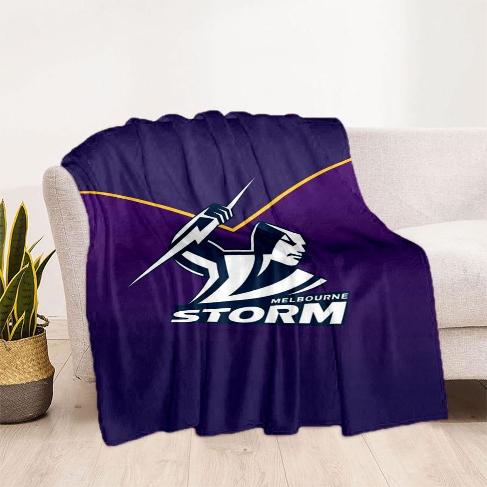 Melbourne Storm Team Logo blankets Suitable for sofas, travel, living rooms also a good gift for friends and family Suitable for all seasons.