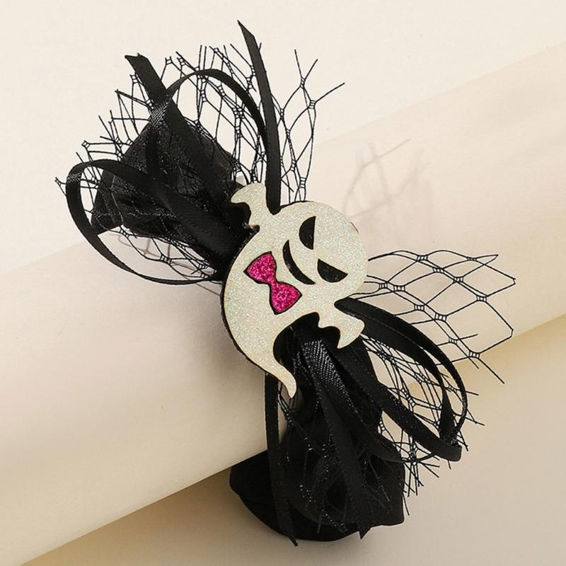 Хэллоуин Резинки для волос Эластичные Скранчи для волос Форма Привидения Веревка для волос Женская Резинка для волос для хвостика для Девочки Для создания прически