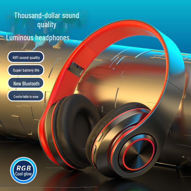 B39 Luminous Bluetooth Headset: Head-Mounted, Heavy Bass, Wireless Sports & Gaming Audio.