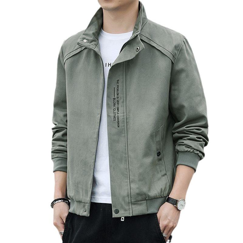 Куртка со стойкой мужская осенне-зимняя трендовая вышивка свободная вельветовая в стиле милитари повседневная высококлассная молодежная мужская куртка