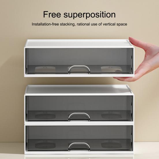 Desktop Organizer Drawer Box with Pen Holder Large Capacity Transparent Visible Sundries Case Makeup Container